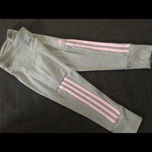 Girls Adidas Jogger Tights. Pink and Gray. NWT.